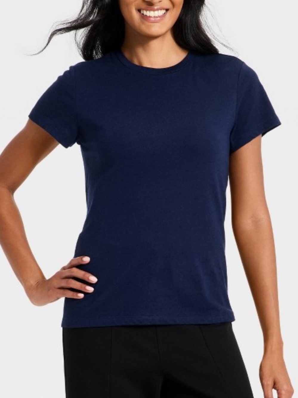 a new day Navy Jersey Crewneck Short Sleeve Tee - S